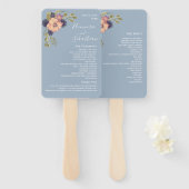 ピンクと埃っぽいブルー結婚式 プログラムハンドファン ハンドファン (正面&裏面)