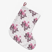 ピンクと埃っぽい紫のバラ。 ラージクリスマスストッキング (正面 (吊り時))