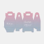 ピンクと埃の多いグラデーションブルーエレガントのスクリ結婚プト フェイバーボックス (折り畳みなし)