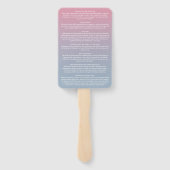 ピンクと埃の多い青グラデーションいユダヤ結婚人 ハンドファン (裏面)