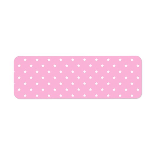 ピンクと小さな白い星。カスタム ラベル (正面)