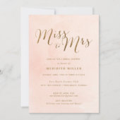 ピンクと恋しく思金ゴールドからブライダルシャワーパーティー 招待状 (正面)