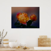 ピンクと意味を持つ黄色のバラ ポスター (キッチン)