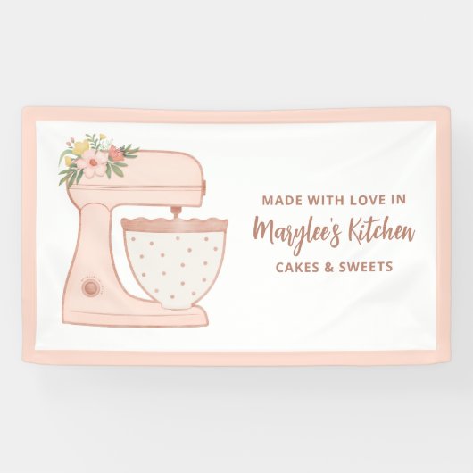 ピンクと愛ベーカリーペストリーシェフバナー 横断幕 (横)