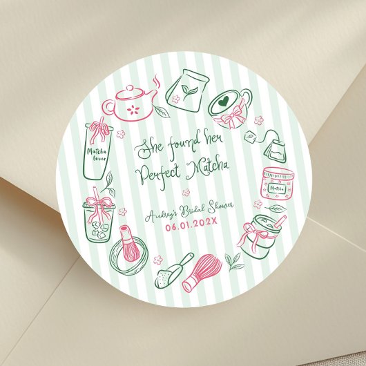 ピンクと抹茶グリーンのパーフェクトマッチな結婚式二次会 ラウンドシール
