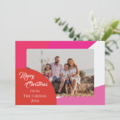ピンクと明るい非クリスマス伝統的カード シーズンカード (スタンド正面)