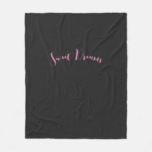 ピンクと木炭の甘い夢 フリースブランケット (正面)