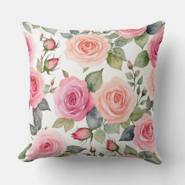 ピンクと桃のバラ クッション