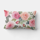ピンクと桃のバラ ランバークッション (裏面)
