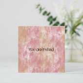 ピンクと桃の抽象芸術ベビーシャワー招待状 招待状 (スタンド正面)