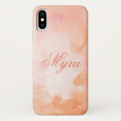 ピンクと桃の水色デザイン電話/iPadケース Case-Mate iPhoneケース (裏面)