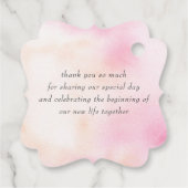 ピンクと桃の花結婚様ありがとう フェイバータグ (裏面)