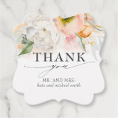 ピンクと桃の花結婚様ありがとう フェイバータグ (正面)