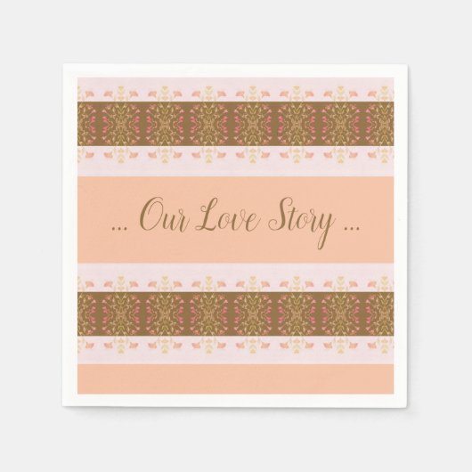 ピンクと桃 スタンダードカクテルナプキン (正面)