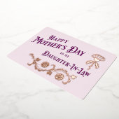 ピンクと梅の母の日から娘へ 箔シーズンカード (回転した状態)