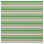 ピンクと森の緑の色のストライプ ファブリック (見本)