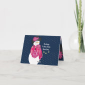 ピンクと水玉模様雪だるま シーズンカード (裏面)