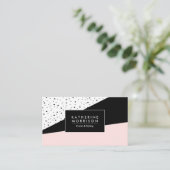 ピンクと水玉模様 名刺 (スタンド正面)