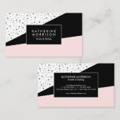 ピンクと水玉模様 名刺 (正面/裏面)