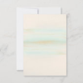 ピンクと海の青の水色の結婚式RSVP 出欠カード (裏面)