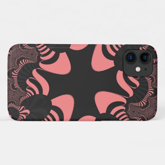 ピンクと灰色の十字 Case-Mate iPhoneケース (裏面(横))