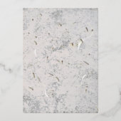 ピンクと灰色の大理石カソリッ伝統的クの結婚教会 箔招待状 (裏面)