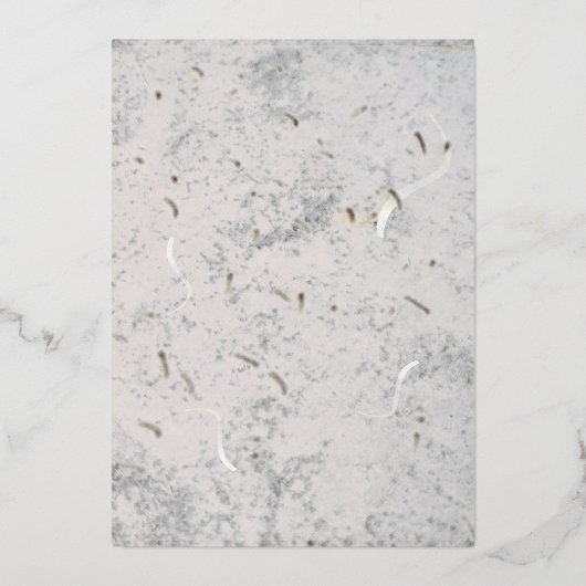 ピンクと灰色の大理石カソリッ伝統的クの結婚教会 箔招待状 (裏面)