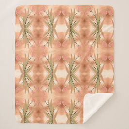 ピンクと珊瑚のチューリップを持つ毛布プリント シェルパブランケット