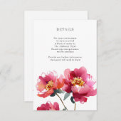 ピンクと珊瑚牡丹の水色詳細囲い エンクロージャーカード (正面/裏面)