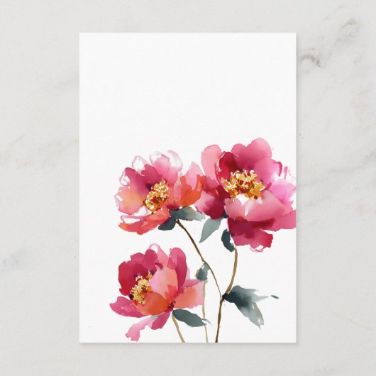 ピンクと珊瑚牡丹の水色詳細囲い エンクロージャーカード (裏面)