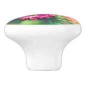 ピンクと珊瑚色の花 セラミックノブ (側面)