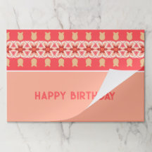 ピンクと珊瑚花アクセント紙ランチョンマット