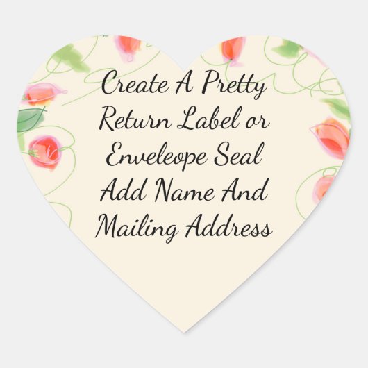 ピンクと珊瑚 ハートシール (正面)