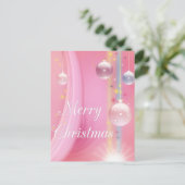 ピンクと球根メリークリスマスホリデーポストカード シーズンポストカード (スタンド正面)