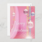 ピンクと球根メリークリスマスホリデーポストカード シーズンポストカード (正面/裏面)