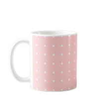 ピンクと白いポカドットのマグカップ