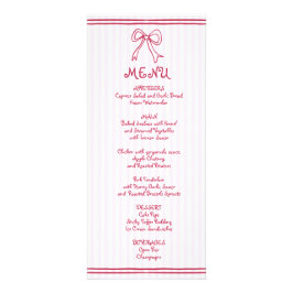 ピンクと白い落書きバウ結婚のメニューカード ラックカード