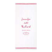 ピンクと白い落書きバウ結婚のメニューカード ラックカード (裏面)