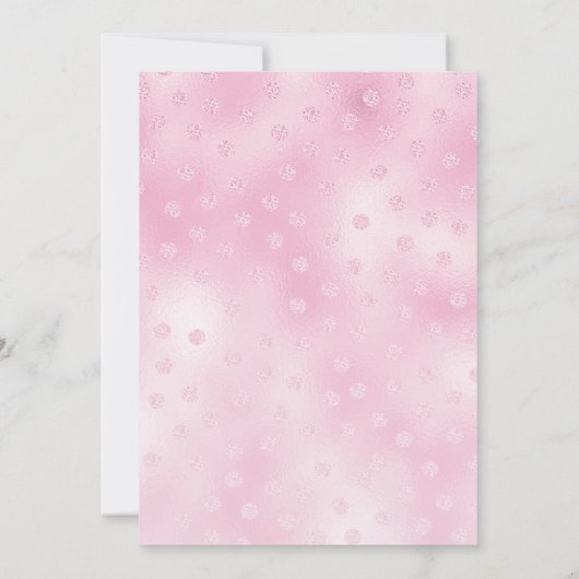 ピンクと白かわいい牛のフローラ赤ちゃんシャワー請求書 招待状 (裏面)