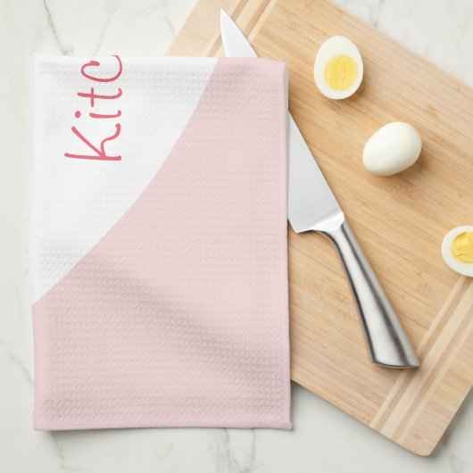 ピンクと白かわいらし キッチンタオル (四つ折り)