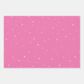 ピンクと白が可愛らしい虹の星 ラッピングペーパーシート (正面)
