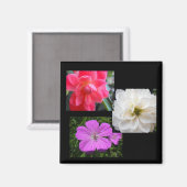 ピンクと白と紫の花 マグネット (正面/裏面)
