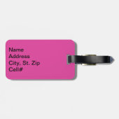 ピンクと白と黒スポーティバレーボール ラゲッジタグ (裏面横)