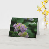 ピンクと白のあじさい花と悔やみや弔慰 カード (黄色い花)