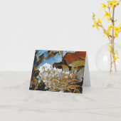 ピンクと白のあじさい カード (黄色い花)