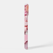 ピンクと白のお花の名前入り iPhone 15ケース (右側面)