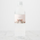 ピンクと白のお花の装飾水筒 ペットボトルラベル (正面)