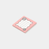ピンクと白のお花ハート型ふせん ポストイット (アングル)