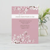 ピンクと白のさくらんぼがポスト結婚ズ 招待状 (スタンド正面)