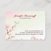 ピンクと白のさくらんぼ花の名刺 名刺 (裏面)